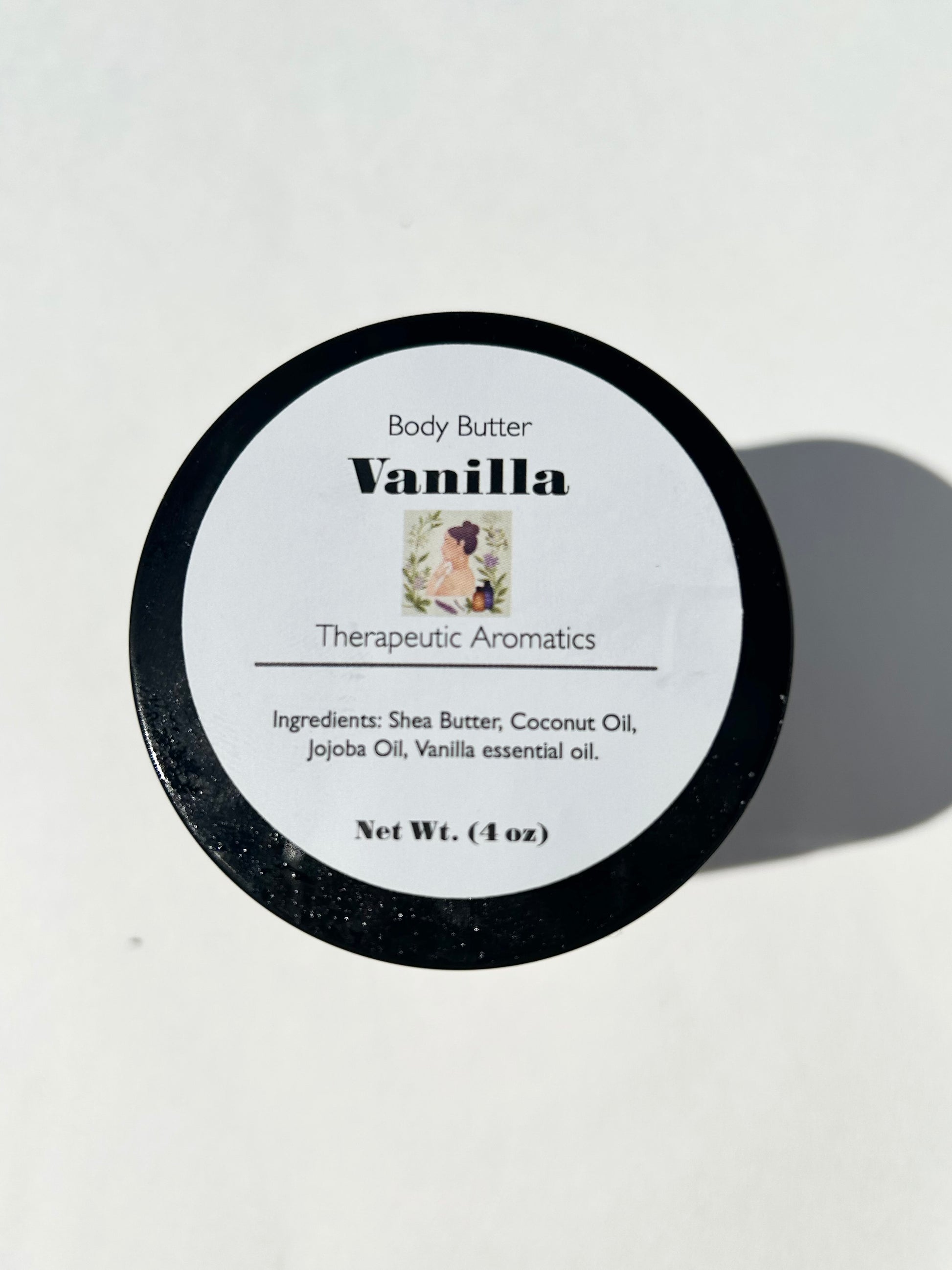 vanilla body butter, whipped body butter, label view