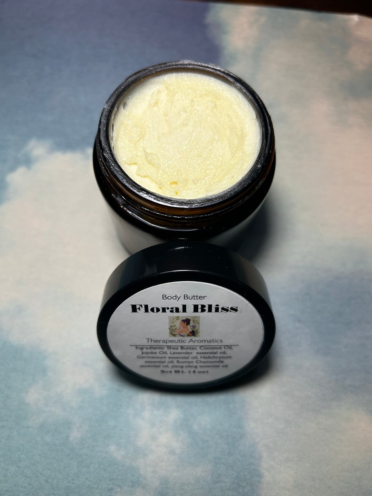 Floral Bliss body butter, whipped body butter, top view