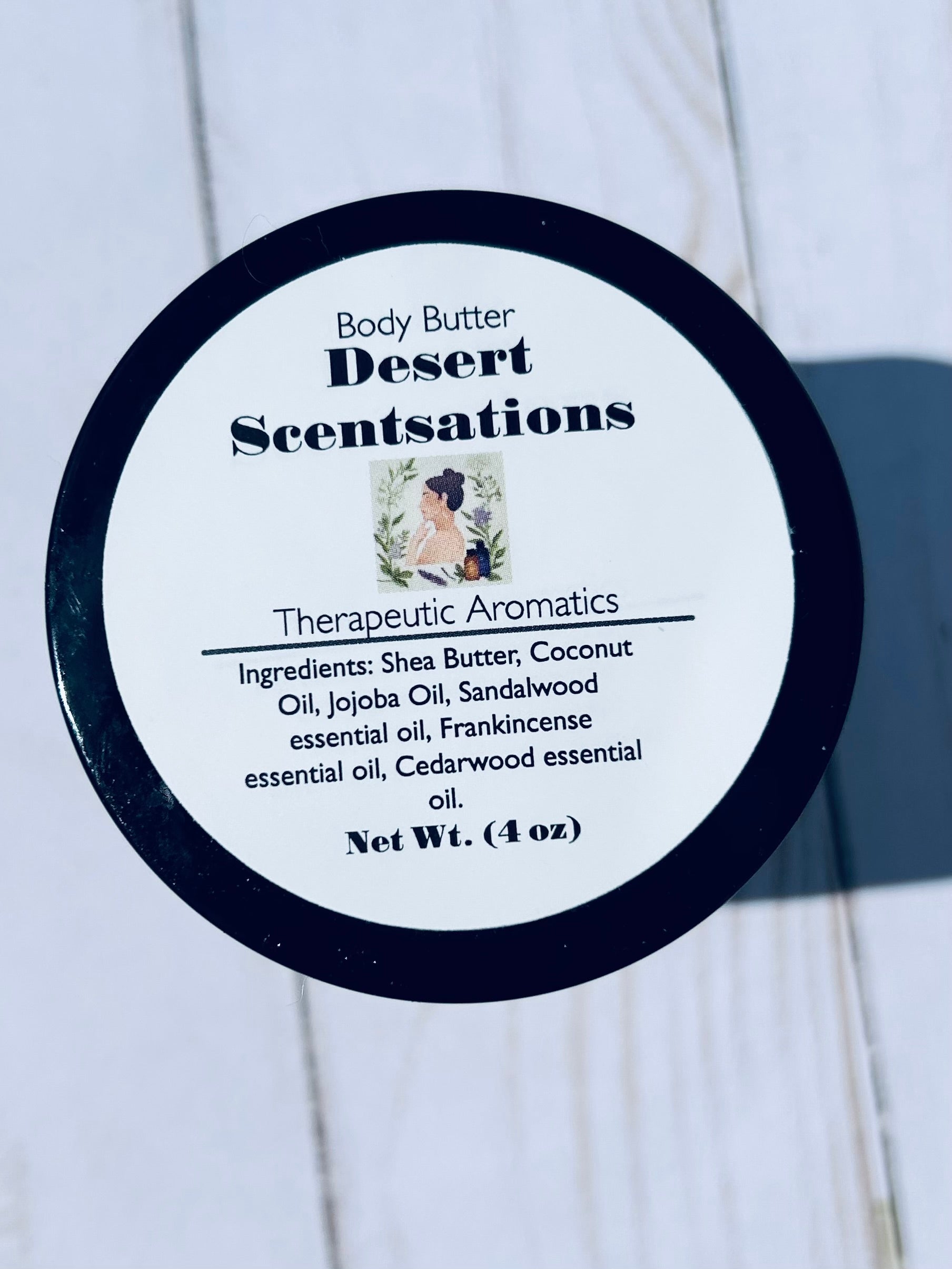 desert scentsations, body butter, whipped body butter, label view